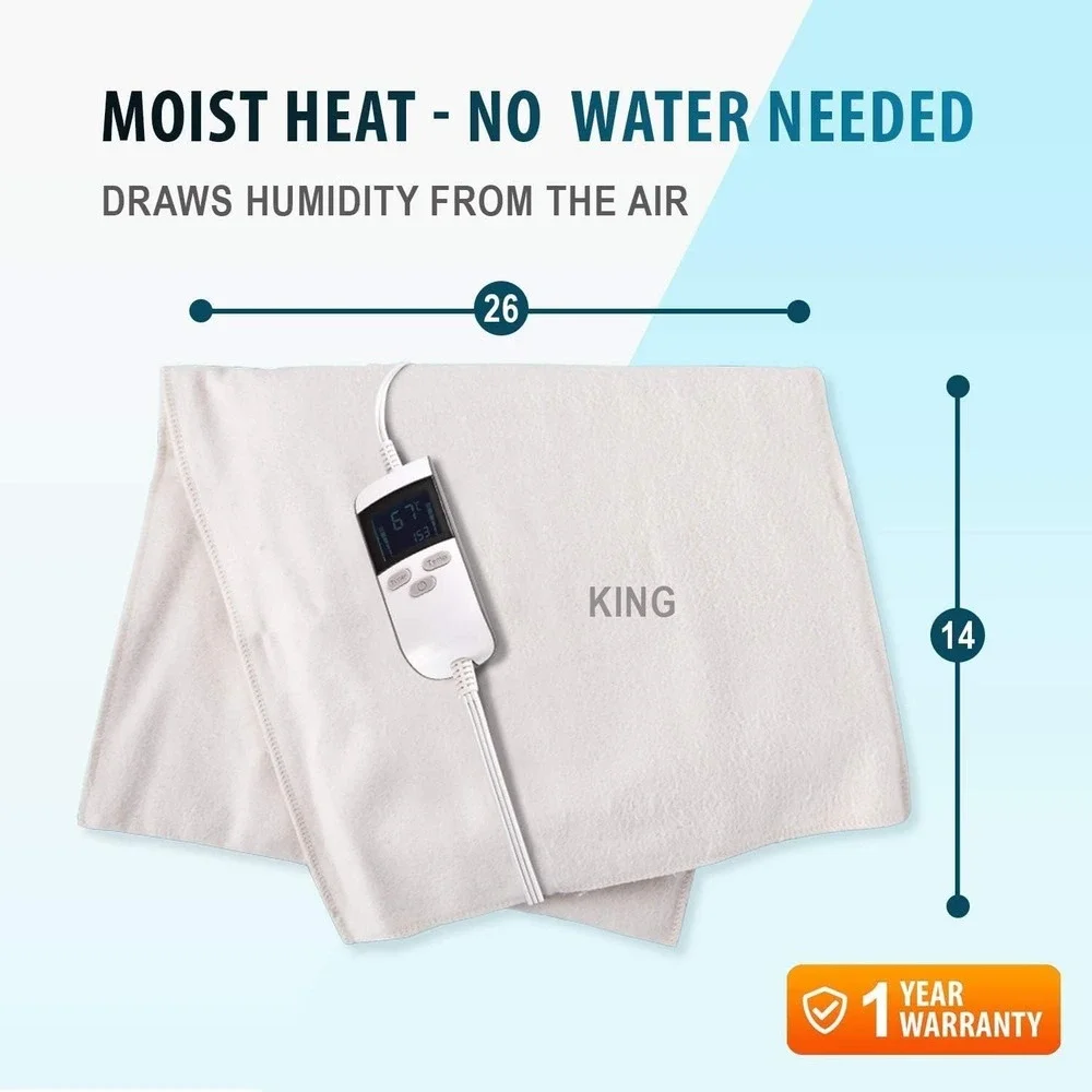 Thermorelief Extra Hot Moist Heating Pad with Auto Shut Off for Pain Relief King